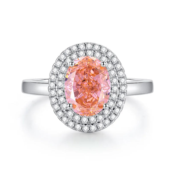 925 Sterling Silver Zircon Oval Rings