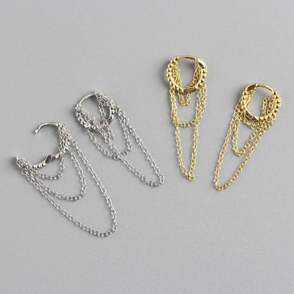 1 Pair 925 Sterling Silver chain Earrings