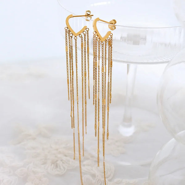 Fashion Geometric Plating 304 Stainless Steel No Inlaid 18K Gold Plated Earrings