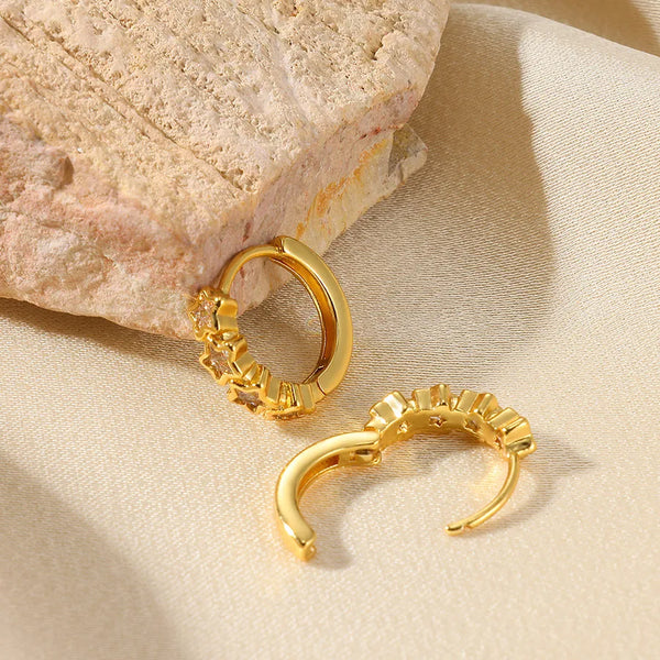 Xuping Jewelry Alloy 24K Gold Plated Earrings Fashionable Retro  Style Geometric Pattern Round Design For Women