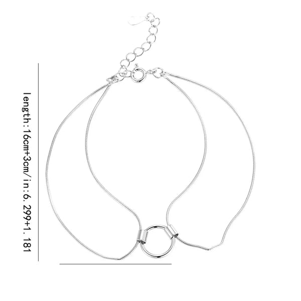 Double Layer S925 Sterling Silver Geometric Snake Bone Chain Bracelet Fashionable Elegant New Style Jewelry Accessory