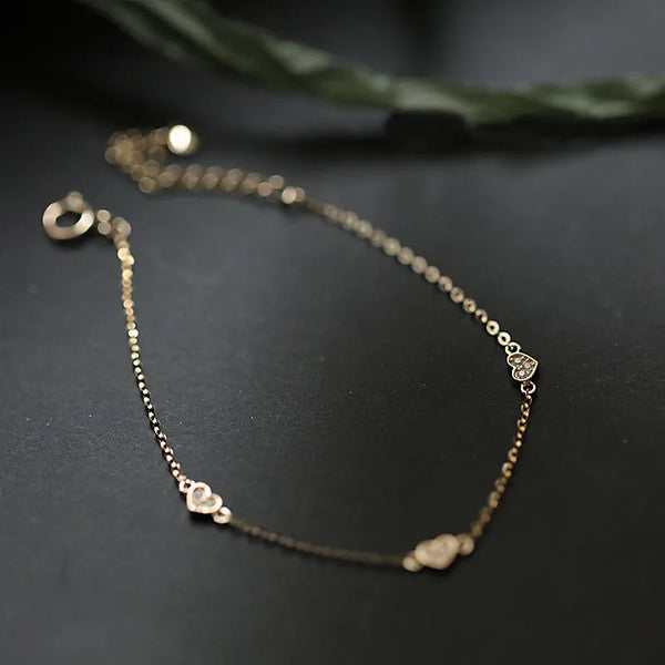 S999 Sterling Silver Heart Shaped Bracelet For Women Elegant Simple Design Luxury Feelings Couple Gift Best Friend Jewelry