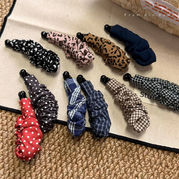 Leopard Print Hairpin in Fairy Style for Women, Autumn Accessory Featuring Polka Dot Claw Clip Design