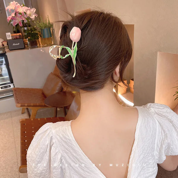 fashion flower metal handmade hair claws 1 piece