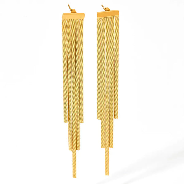 1 Pair Elegant Tassel Plating 304 Stainless Steel 16K Gold Plated White Gold Plated Gold Plated Stainless Steel Earrings