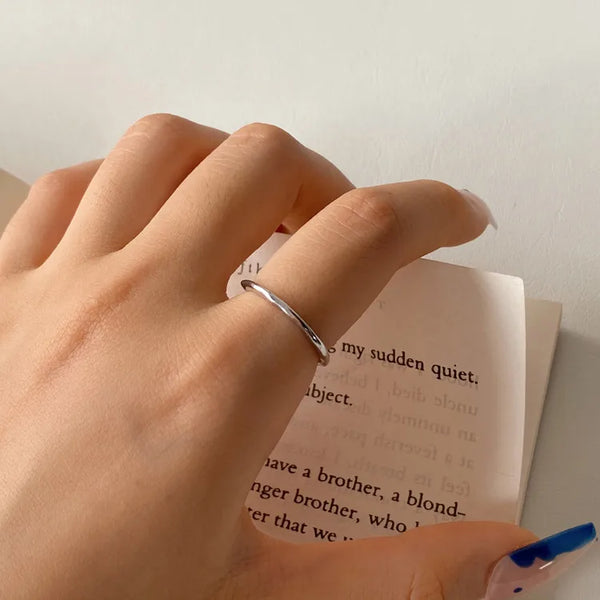 New Ins Unique Design Smooth Adjustable Copper Plated Real Gold Ring Simple Versatile Basic Gold Plated Copper Ring For Women