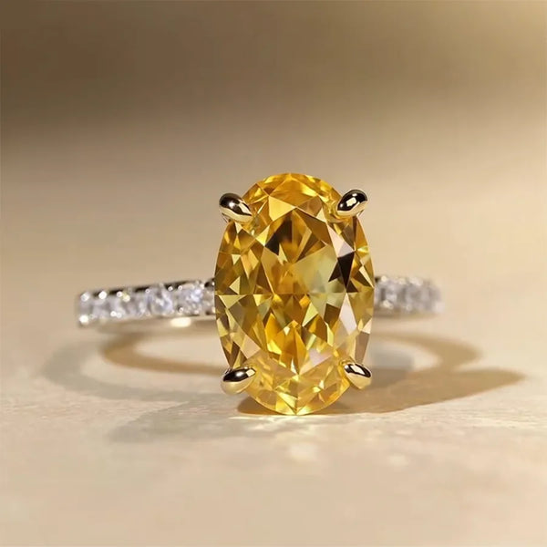 New 925 Sterling Silver Zircon Oval Redian Ring For Women Simple Luxury Fashion Jewelry Ring Elegant Band Direct From Factory