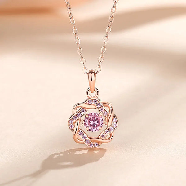 Elegant S925 Sterling Silver Eight-Pointed Star Necklace Women's Fashionable New Style Floral Lockbone Chain Bohemian Pattern