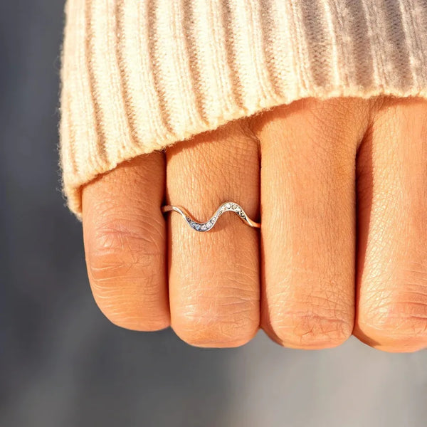 925 Sterling Silver Zircon Geometric Rings