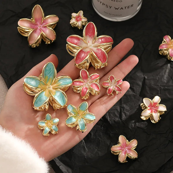 Elegant Women's Flower Zinc alloy Spray Paint Hair Claws