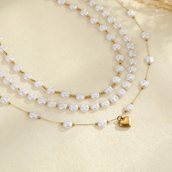 Heart Shape Electroplated Necklace for Women in 18K Real Gold Plated 304 Stainless Steel with 0.03µm PVD Coated Layer