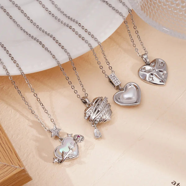 304 Stainless Steel Copper Heart Shape Pendant Necklace