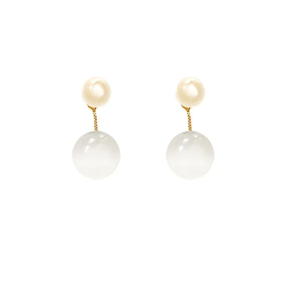 1 Pair Retro Square Flower Twist Inlay Copper Artificial Pearls Opal Zircon Copper Earrings