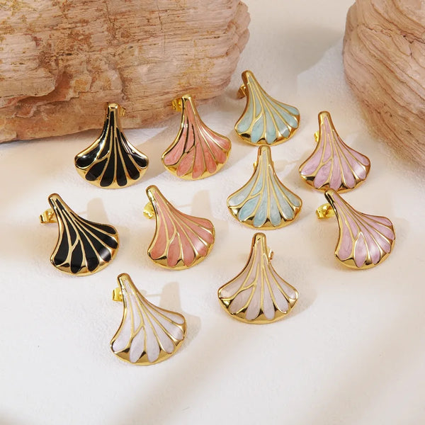 1 Pair Vintage Style Luxurious French Style Geometric Inlay 304 Stainless Steel Acrylic Imitation Gold  Ear Studs