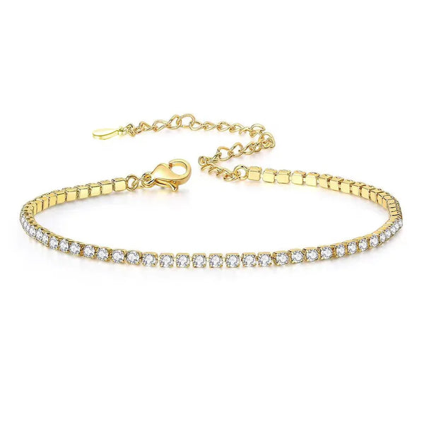 925 Sterling Silver Tennis Chain Bracelets Basic Simple Style