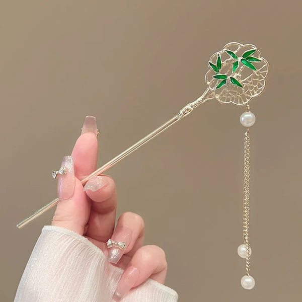 New Chinese Style Butterfly Fan Tassel Hairpin Ancient Fashion Hair Accessories Hanfu Step-Rock Hairpin Headwear Hair Styling Tool