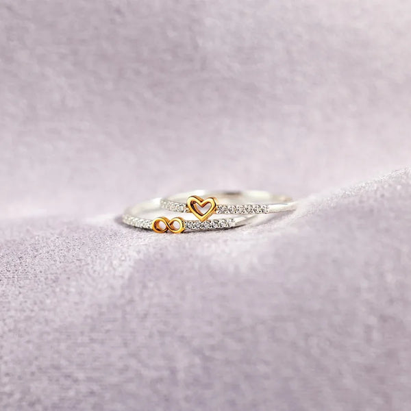 925 Sterling Silver Infinity Heart Shape Rings