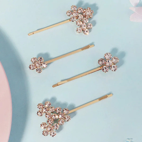 Floral Hair Clip Set Welded Claw-Shaped Diamond Party Hair Accessories Forest System Multi-Functional Hair Accessories Rose Petals