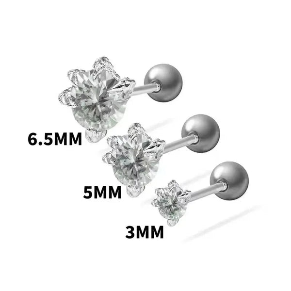 1 Pair 925 Sterling Silver Geometric Ear Studs