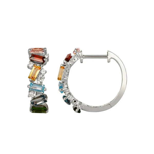 For Unisex Irregular Ear Cuffs in 925 Sterling Silver with Zircon Inlay, Available in Colour