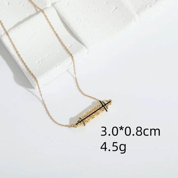 Wholesale Jewelry Casual Classic Style Solid Color Copper Zircon 14K Gold Plated cable chain Pendant Necklace
