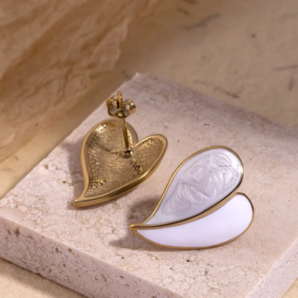 1 Pair Sweet Heart Shape Plating 304 Stainless Steel Ear Studs