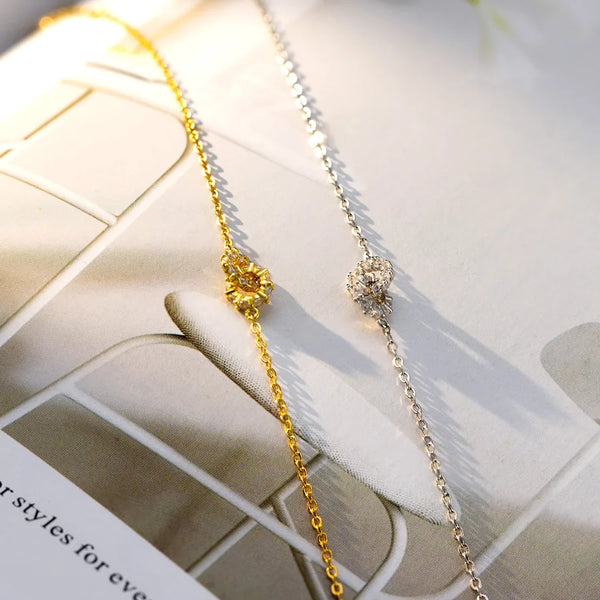 S925 Sterling Silver Double Ring Bracelet Women's Luxury Minimalist Design Geometric Pattern Business Casual Fashion Jewelry