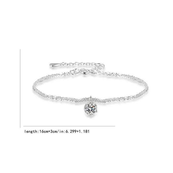 1 Piece 925 Sterling Silver Geometric 925 sterling silver cable chain Bracelets