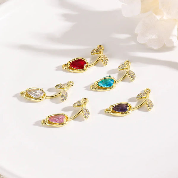 Elegant Romantic Rose Flower Copper Inlay Zircon Necklace Necklace Pendant 1 Piece