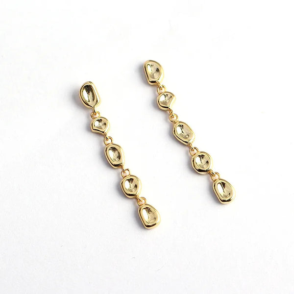 1 Pair 925 Sterling Silver Irregular Geometric Drop Earrings