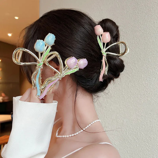 IG Style Sweet Women's tulips Metal Hair Claws