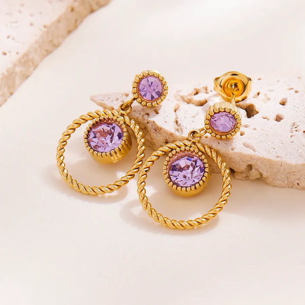 Pearl Micro Inlaid Zircon French Retro Hong Kong Style Elegant 18K Gold Plated Earrings for Women
