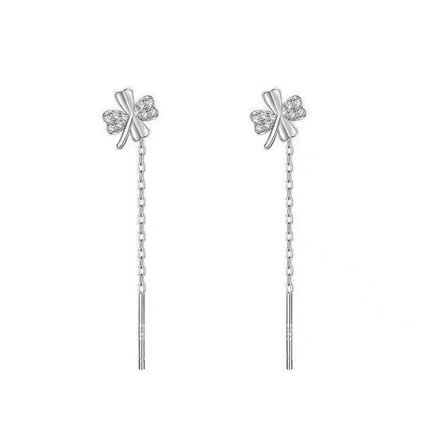 1 Pair 925 Sterling Silver Floral Ear line