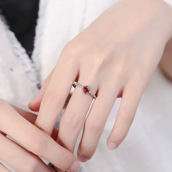925 Sterling Silver Zircon Round Open Rings 925 Sterling Silver Rings