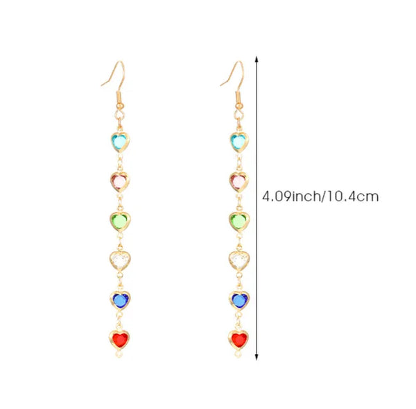 1 Pair Elegant Heart Shape Plating Copper Drop Earrings