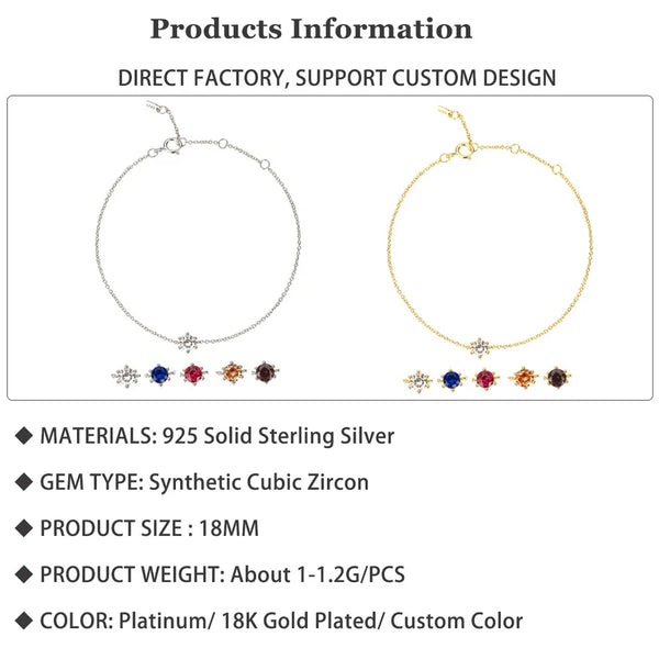925 Sterling Silver cable chain Bracelets Simple Style