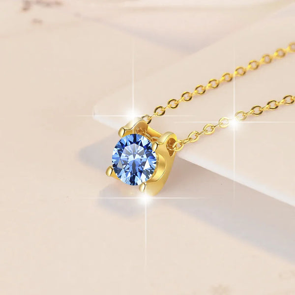 Classic Four Claw Bull Head Pendant 925 Sterling Silver Moissanite Rose Gold Plated Design Sensation Clavicle Chain Necklace