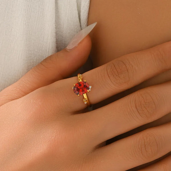 1 Piece Gorgeous Exquisite Light Luxury Style Noble Elegant Romantic Sense Ladies Zircon Flower Copper Ring Dating Essential Jewelry