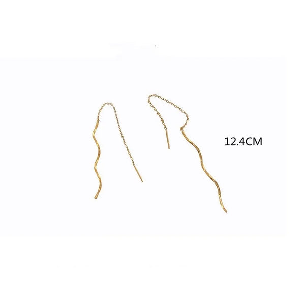 1 Pair Simple Style Classic Style Geometric Titanium Steel 18K Gold Plated Drop Earrings