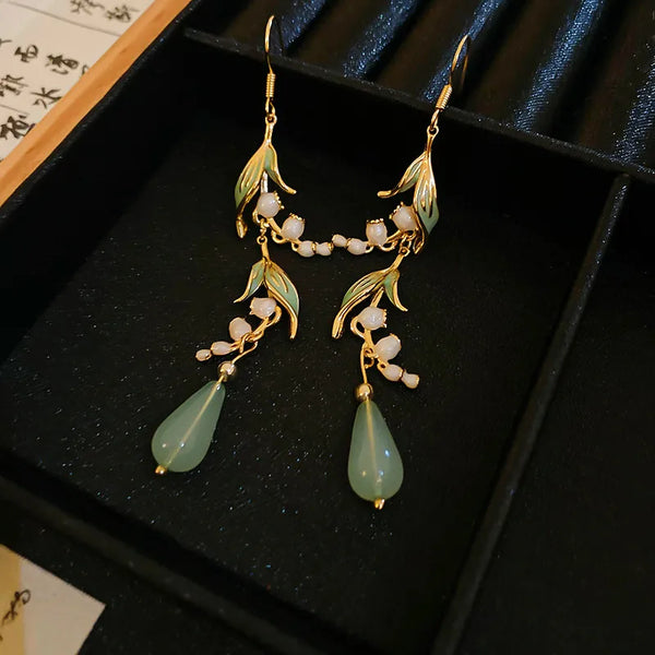1 Pair Vacation Simple Style Leaves Inlay Copper Resin Drop Earrings