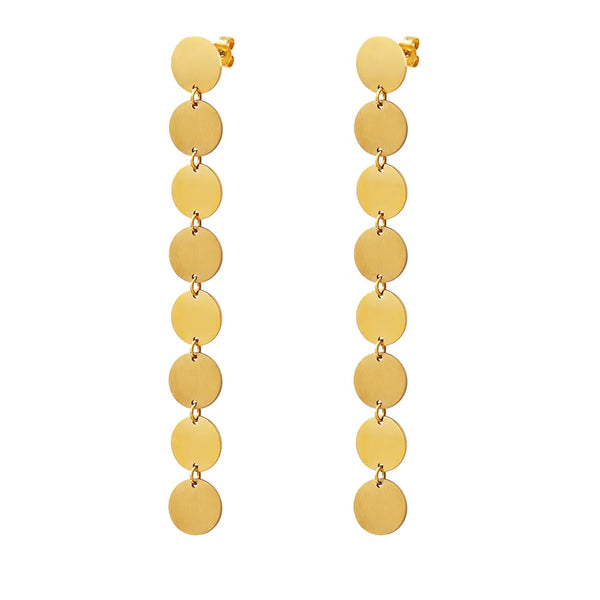 1 Pair Exaggerated Streetwear Round Plating 304 Stainless Steel 18K Gold Plated Drop Earrings