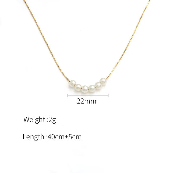 Wholesale Jewelry Modern Style Streetwear Commute Pearl Titanium Steel Artificial Pearls Inlay Pendant Necklace
