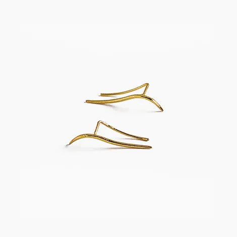 Simple Style Stud Earrings For Women Made of 925 Sterling Silver with Electroplated Gold Plating Process