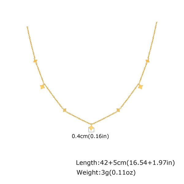 Solid Color Hypoallergenic Necklace in 201 Stainless Steel with 18K Gold Plated Vacuum Plating and 0.03µm-0.05µm Thick Cable Chain
