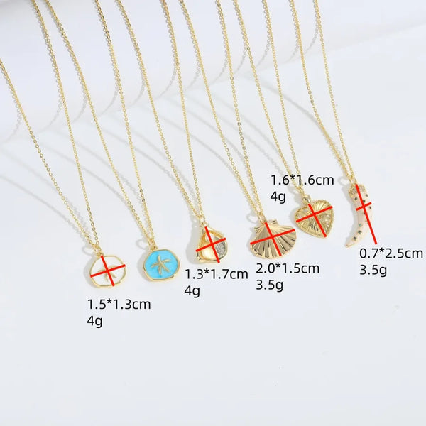 Wholesale Jewelry Casual Classical Retro Animal Copper Pearl Zircon 14K Gold Plated Inlay Pendant Necklace cable chain
