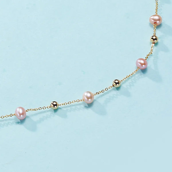 Freshwater Pearl Copper Alloy Geometric Necklace