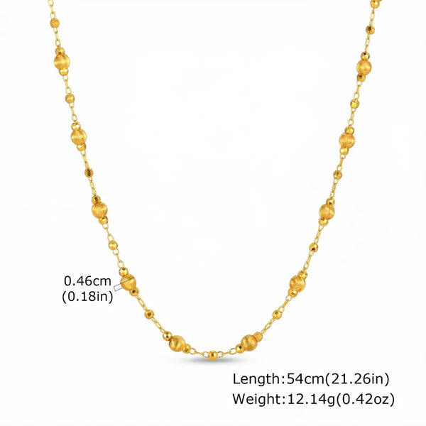 Solid Color IG Style Women's Necklace in Copper with Golden Plated Finish and Handmade Chain, 0.03µm-0.05µm Plating