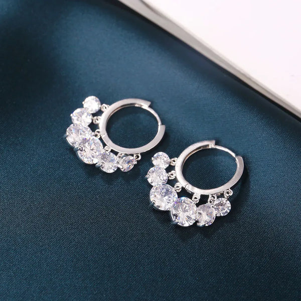 fashion geometric copper plating zircon earrings 1 pair