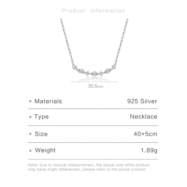 1 Piece 925 Sterling Silver Geometric Zircon 18K Gold Plated White Gold Plated 925 sterling silver cable chain Pendant Necklace