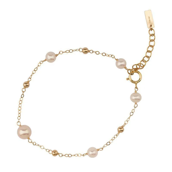 elegant simple style geometric artificial pearl copper bracelets in bulk